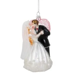 Northlight 5.25" Bride And Groom Kissing Glass Wedding Christmas Ornament 14 Northlight 5.25" Bride And Groom Kissing Glass Wedding Christmas Ornament -Northlight Shop D253901S 11