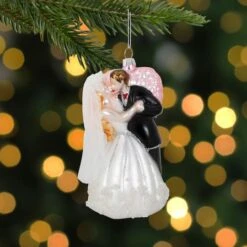 Northlight 5.25" Bride And Groom Kissing Glass Wedding Christmas Ornament 15 Northlight 5.25" Bride And Groom Kissing Glass Wedding Christmas Ornament -Northlight Shop D253901S 12