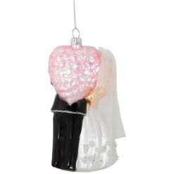 Northlight 5.25" Bride And Groom Kissing Glass Wedding Christmas Ornament 17 Northlight 5.25" Bride And Groom Kissing Glass Wedding Christmas Ornament -Northlight Shop D253901S 14