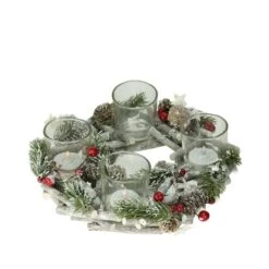 Northlight 10" Frosted Berries & Branches Votive Candle Holder 11 Northlight 10" Frosted Berries & Branches Votive Candle Holder -Northlight Shop D253916S 1 1