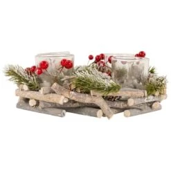 Northlight 10" Frosted Berries & Branches Votive Candle Holder 15 Northlight 10" Frosted Berries & Branches Votive Candle Holder -Northlight Shop D253916S 13