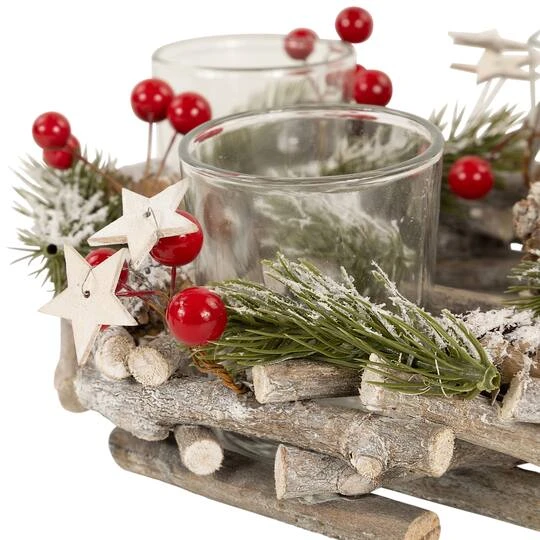 Northlight 10" Frosted Berries & Branches Votive Candle Holder 9 Northlight 10" Frosted Berries & Branches Votive Candle Holder - Image 7
