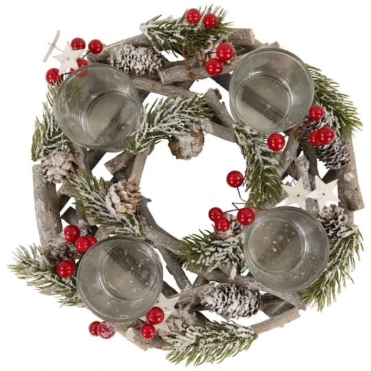 Northlight 10" Frosted Berries & Branches Votive Candle Holder 10 Northlight 10" Frosted Berries & Branches Votive Candle Holder - Image 8