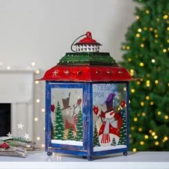 Northlight 15" Red, Green & Blue Snowman Christmas Lantern -Northlight Shop D253987S 12