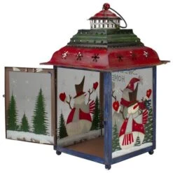 Northlight 15" Red, Green & Blue Snowman Christmas Lantern -Northlight Shop D253987S 13