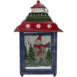 Northlight 15" Red, Green & Blue Snowman Christmas Lantern -Northlight Shop D253987S 15