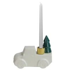 Northlight 5" White Ceramic Truck With Christmas Tree Taper Candlestick Holder 16 Northlight 5" White Ceramic Truck With Christmas Tree Taper Candlestick Holder -Northlight Shop D253991S 11
