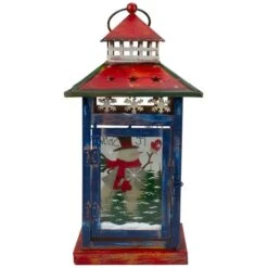 Northlight 13" Red & White Snowman Let It Snow Christmas Lantern -Northlight Shop D253993S 15