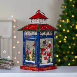 Northlight 13" Red & White Snowman Let It Snow Christmas Lantern -Northlight Shop D253993S 2