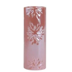 Northlight 6.5" Pearly Pink Snowflake Christmas Candle Holder
