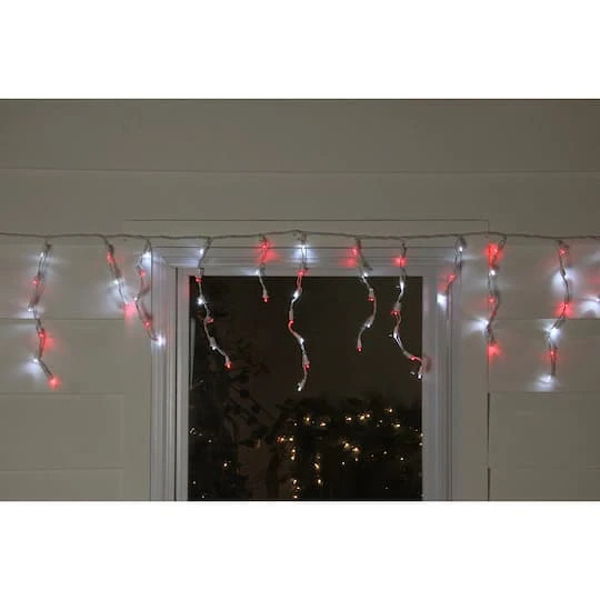 Northlight 100ct. LED Wide Angle Icicle Christmas Lights With White Wire Red/Pure White 9 Northlight 100ct. LED Wide Angle Icicle Christmas Lights With White Wire Red/Pure White - Image 7