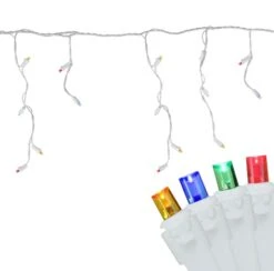 Northlight 100ct. LED Wide Angle Icicle Christmas Lights With White Wire Multicolor 12 Northlight 100ct. LED Wide Angle Icicle Christmas Lights With White Wire Multicolor -Northlight Shop D254013S 2 1