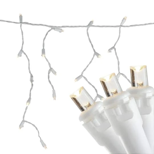 Northlight 100ct. LED Wide Angle Icicle Christmas Lights With White Wire Warm White 5 Northlight 100ct. LED Wide Angle Icicle Christmas Lights With White Wire Warm White - Image 3