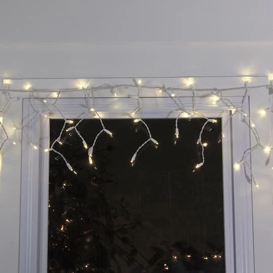 Northlight 100ct. LED Wide Angle Icicle Christmas Lights With White Wire Warm White 8 Northlight 100ct. LED Wide Angle Icicle Christmas Lights With White Wire Warm White - Image 6