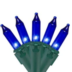 Northlight 100ct. Mini Christmas String Lights With Green Wire Royal Blue -Northlight Shop D254025S 11