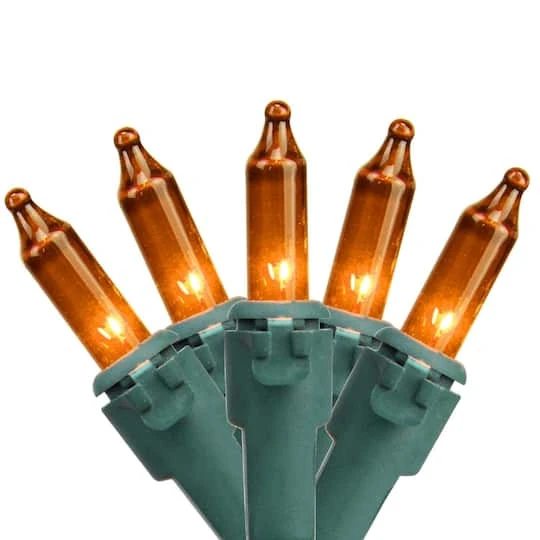 Northlight 100ct. Mini Christmas String Lights With Green Wire Orange 3 Northlight 100ct. Mini Christmas String Lights With Green Wire Orange