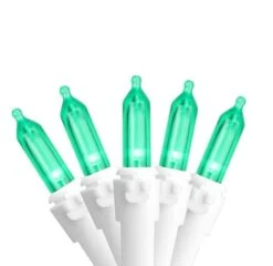 Northlight 100ct. LED Mini Christmas Lights With White Wire Green 11 Northlight 100ct. LED Mini Christmas Lights With White Wire Green -Northlight Shop D254050S 1 1