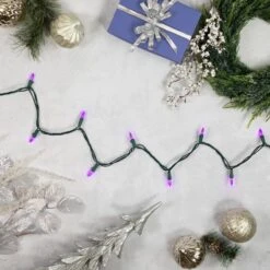 Northlight 50ct. LED Mini Christmas String Lights With Green Wire Purple 15 Northlight 50ct. LED Mini Christmas String Lights With Green Wire Purple -Northlight Shop D254052S 12