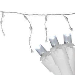 Northlight 100ct. LED Wide Angle Icicle Christmas Lights With White Wire Pure White 14 Northlight 100ct. LED Wide Angle Icicle Christmas Lights With White Wire Pure White -Northlight Shop D254054S 12