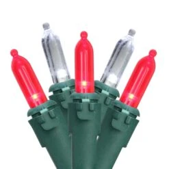 Northlight 100ct. LED Mini Christmas Lights With Green Wire Red/White 11 Northlight 100ct. LED Mini Christmas Lights With Green Wire Red/White -Northlight Shop D254057S 1 1