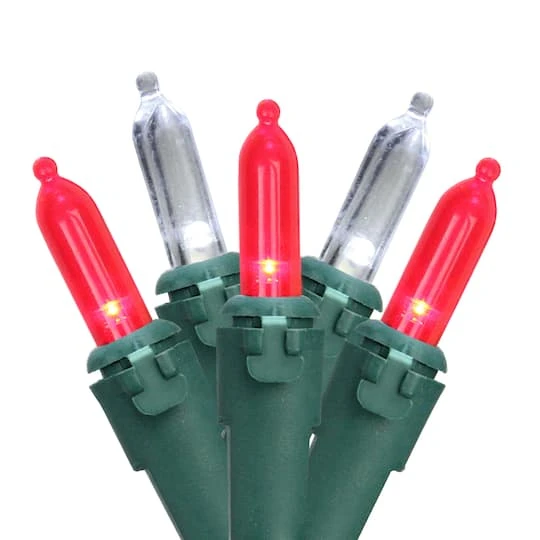 Northlight 100ct. LED Mini Christmas Lights With Green Wire Red/White 5 Northlight 100ct. LED Mini Christmas Lights With Green Wire Red/White - Image 3
