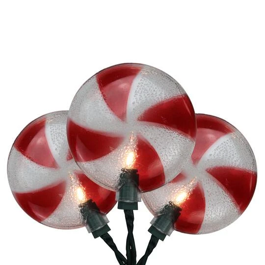 Northlight 10ct. Peppermint Candy Shaped String Lights 4 Northlight 10ct. Peppermint Candy Shaped String Lights - Image 2