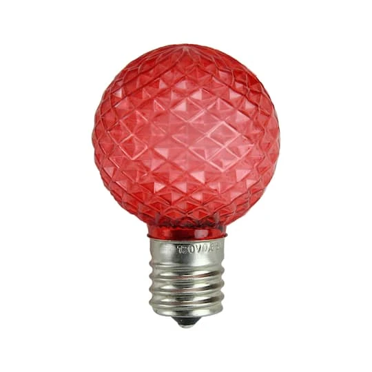 Northlight Red Faceted LED G40 Replacement Bulbs, 25ct. 3 Northlight Red Faceted LED G40 Replacement Bulbs, 25ct.