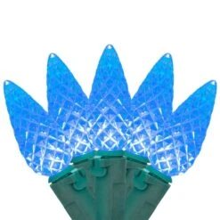 Northlight 70ct. LED Faceted C6 Christmas String Lights Blue -Northlight Shop D254077S 11