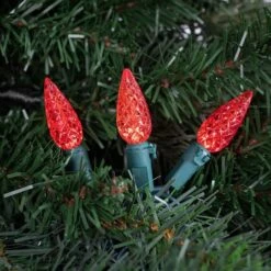 Northlight 70ct. LED Faceted C6 Christmas String Lights Red 19 Northlight 70ct. LED Faceted C6 Christmas String Lights Red -Northlight Shop D254083S 2