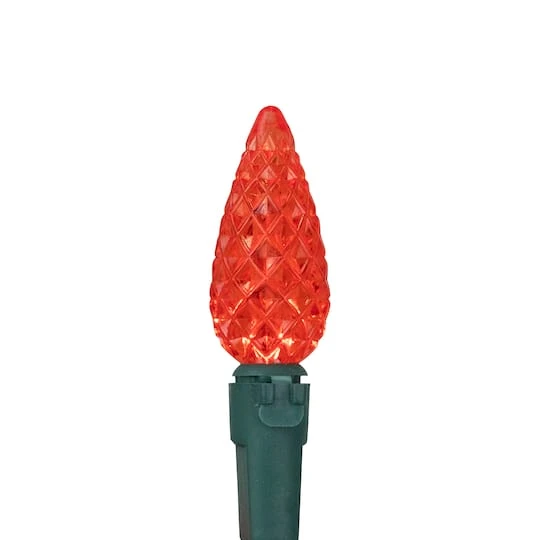 Northlight 70ct. LED Faceted C6 Christmas String Lights Red 9 Northlight 70ct. LED Faceted C6 Christmas String Lights Red - Image 7