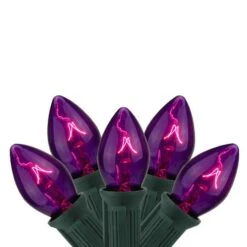 Northlight 25ct. C7 Christmas String Lights With Green Wire Purple
