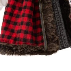 Glitzhome® 16" Red Plaid Faux Fur Angel Tree Topper -Northlight Shop D254165S 7