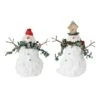 Melrose White Terra Cotta Snowman Set, 5.5" & 6.5" 2 Melrose White Terra Cotta Snowman Set, 5.5" & 6.5" -Northlight Shop D254629S 1