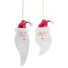 Melrose 6ct. Glass Santa Head Ornament Set, 6" & 7" 1 Melrose 6ct. Glass Santa Head Ornament Set, 6" & 7" -Northlight Shop D254941S 1