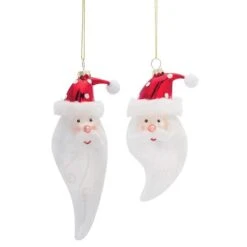 Melrose 6ct. Glass Santa Head Ornament Set, 6" & 7"