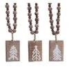 Melrose 13" Wooden Tree Plaque Ornament Set 2 Melrose 13" Wooden Tree Plaque Ornament Set -Northlight Shop D255542S 1
