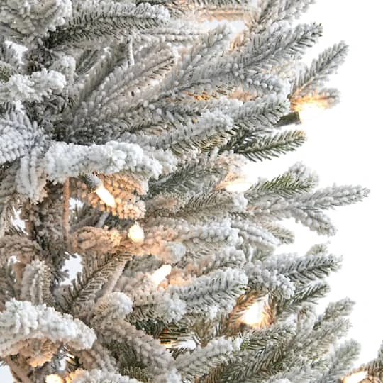 3ft. Pre-Lit Flocked Fraser Fir Artificial Christmas Tree With Warm White LED Lights 6 3ft. Pre-Lit Flocked Fraser Fir Artificial Christmas Tree With Warm White LED Lights - Image 4