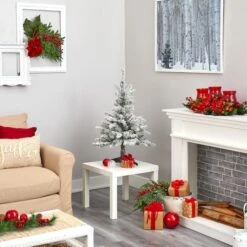 3ft. Pre-Lit West Virginia Spruce Artificial Christmas Tree, Clear LED Lights -Northlight Shop D255817S 7