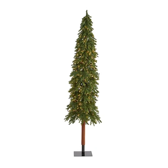 8ft. Pre-Lit Grand Alpine Artificial Christmas Tree, Clear LED Lights 3 8ft. Pre-Lit Grand Alpine Artificial Christmas Tree, Clear LED Lights