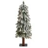 3ft. Pre-Lit Flocked Grand Alpine Artificial Christmas Tree, Clear LED Lights 1 3ft. Pre-Lit Flocked Grand Alpine Artificial Christmas Tree, Clear LED Lights -Northlight Shop D255829S 1