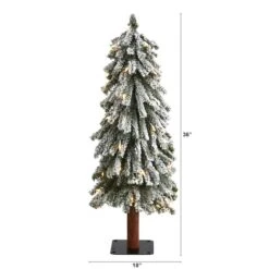 3ft. Pre-Lit Flocked Grand Alpine Artificial Christmas Tree, Clear LED Lights 12 3ft. Pre-Lit Flocked Grand Alpine Artificial Christmas Tree, Clear LED Lights -Northlight Shop D255829S 2