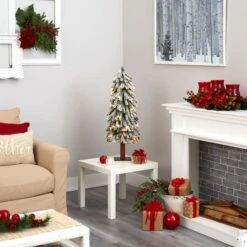 3ft. Pre-Lit Flocked Grand Alpine Artificial Christmas Tree, Clear LED Lights 16 3ft. Pre-Lit Flocked Grand Alpine Artificial Christmas Tree, Clear LED Lights -Northlight Shop D255829S 6