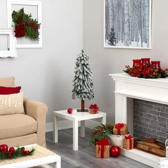 3ft. Pre-Lit Flocked Grand Alpine Artificial Christmas Tree, Clear LED Lights 10 3ft. Pre-Lit Flocked Grand Alpine Artificial Christmas Tree, Clear LED Lights - Image 8