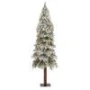 6ft. Pre-Lit Flocked Grand Alpine Artificial Christmas Tree, Clear LED Lights -Northlight Shop D255830S 1