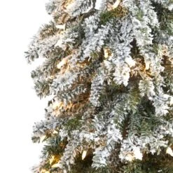 6ft. Pre-Lit Flocked Grand Alpine Artificial Christmas Tree, Clear LED Lights -Northlight Shop D255830S 3
