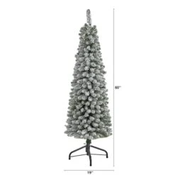 5ft. Unlit Flocked Artificial Christmas Tree -Northlight Shop D255833S 2