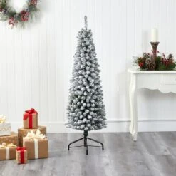 5ft. Unlit Flocked Artificial Christmas Tree -Northlight Shop D255833S 5