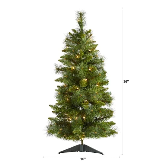 3ft. Pre-Lit New Haven Pine Artificial Christmas Tree, Warm White LED Lights 5 3ft. Pre-Lit New Haven Pine Artificial Christmas Tree, Warm White LED Lights - Image 3