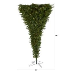 8ft. Pre-Lit Sun Valley Spruce Upside Down Artificial Christmas Tree, Warm White LED Lights -Northlight Shop D255841S 2