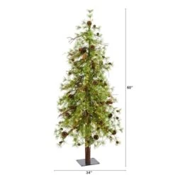 5ft. Pre-Lit Wyoming Alpine & Pinecone Artificial Christmas Tree, Clear LED Lights 11 5ft. Pre-Lit Wyoming Alpine & Pinecone Artificial Christmas Tree, Clear LED Lights -Northlight Shop D255847S 2